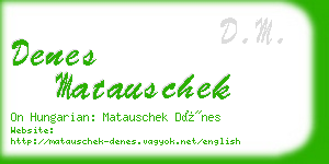 denes matauschek business card